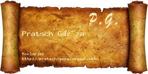 Pratsch Géza névjegykártya